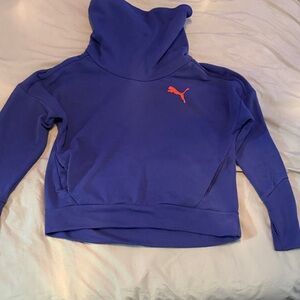 Puma Royal Blue Hoodie with Orange Logo